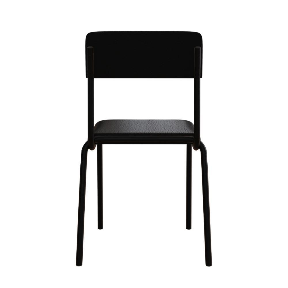 Cadeira Fit Fixa C/4 Pes 475 X 505 X 810 Mm C/4 Un. Courino Preto Courino Preto - 5