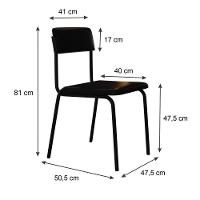 Cadeira Fit Fixa C/4 Pes 475 X 505 X 810 Mm C/4 Un. Courino Preto Courino Preto - 6