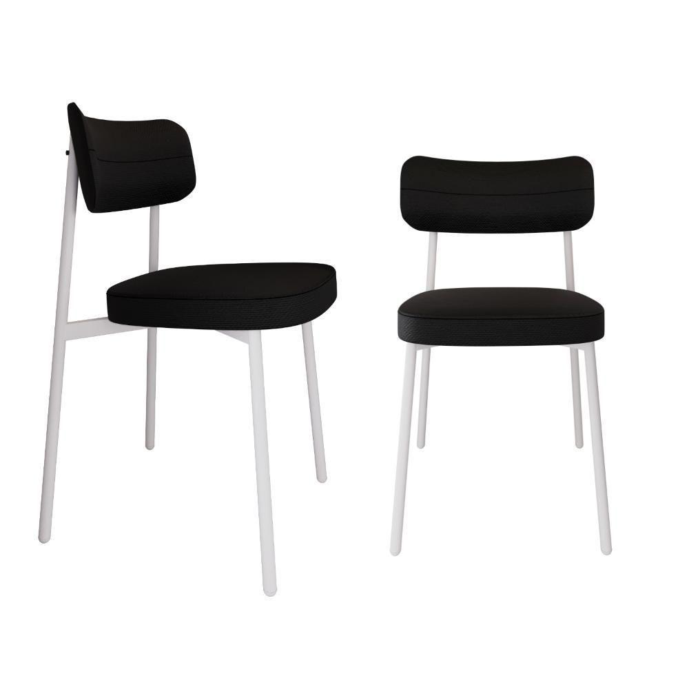 Cadeira Alloa Fixa C/4 Pés 50 X 44,7 X 83,8 Cm C/2 Un. Corriente Preto Corriente Preto - 1