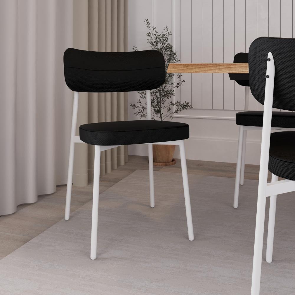 Cadeira Alloa Fixa C/4 Pés 50 X 44,7 X 83,8 Cm C/2 Un. Corriente Preto Corriente Preto - 3