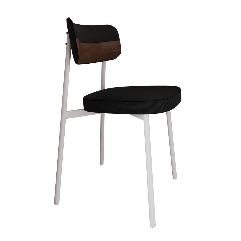 Cadeira Alloa Fixa C/4 Pés 50 X 44,7 X 83,8 Cm C/1 Un. Corriente Preto/courino Whisky Corriente Preto/courino Whisky - 1