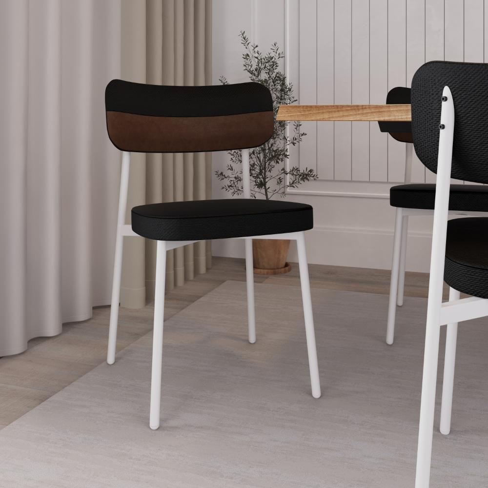 Cadeira Alloa Fixa C/4 Pés 50 X 44,7 X 83,8 Cm C/1 Un. Corriente Preto/courino Whisky Corriente Preto/courino Whisky - 2