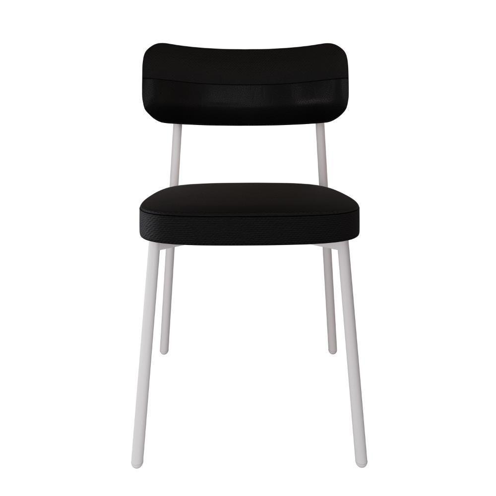 Cadeira Alloa Fixa C/4 Pés 50 X 44,7 X 83,8 Cm C/1 Un. Corriente Preto/courino Preto Corriente Preto/courino Preto - 4