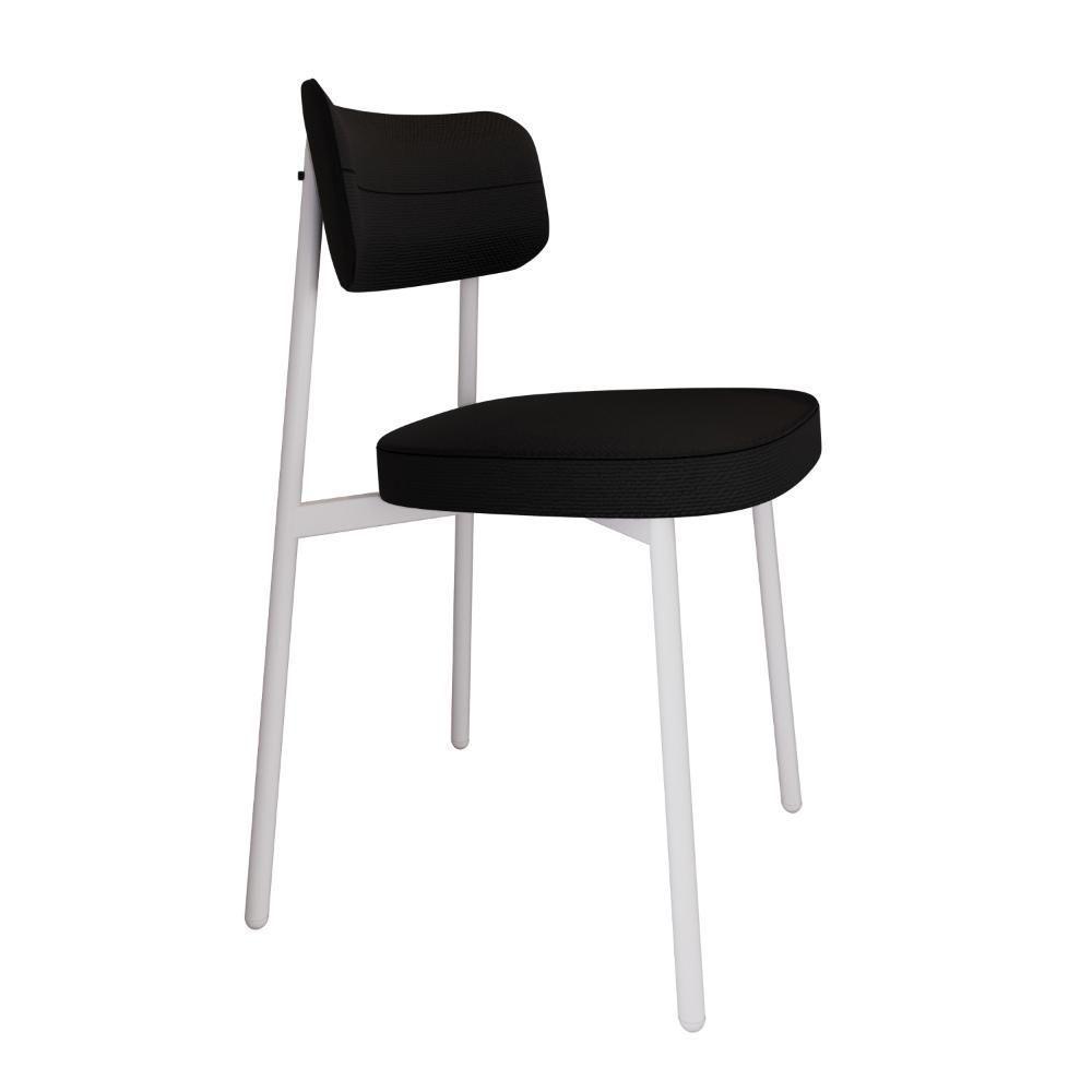 Cadeira Alloa Fixa C/4 Pés 50 X 44,7 X 83,8 Cm C/6 Un. Corriente Preto Corriente Preto - 2