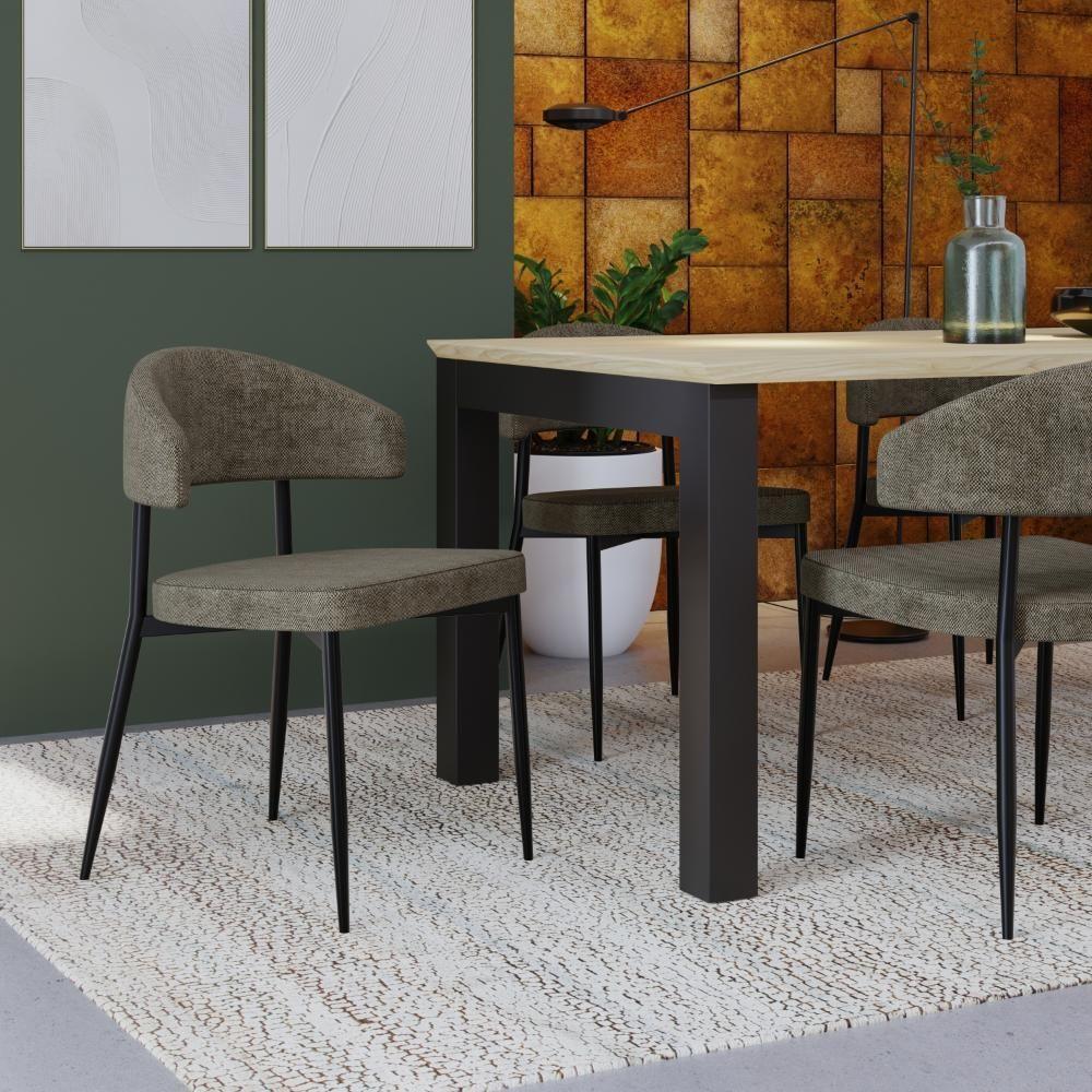 4 Unidades Cadeira Bless Fixa C/4 Pés 53 X 55 X 78cm. Lautrec Marrom Lautrec Marrom - 2