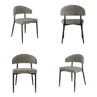 4 Unidades Cadeira Bless Fixa C/4 Pés 53 X 55 X 78cm. Lautrec Marrom Lautrec Marrom - 1