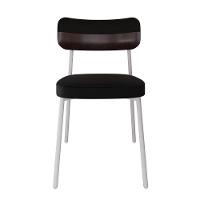 Cadeira Alloa Fixa C/4 Pés 50 X 44,7 X 83,8 Cm C/1 Un. Corriente Preto/courino Café Corriente Preto/courino Café