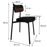 Cadeira Alloa Fixa C/4 Pés 50 X 44,7 X 83,8 Cm C/4 Un. Corriente Preto/courino Whisky Corriente Preto/courino Whisky - 7