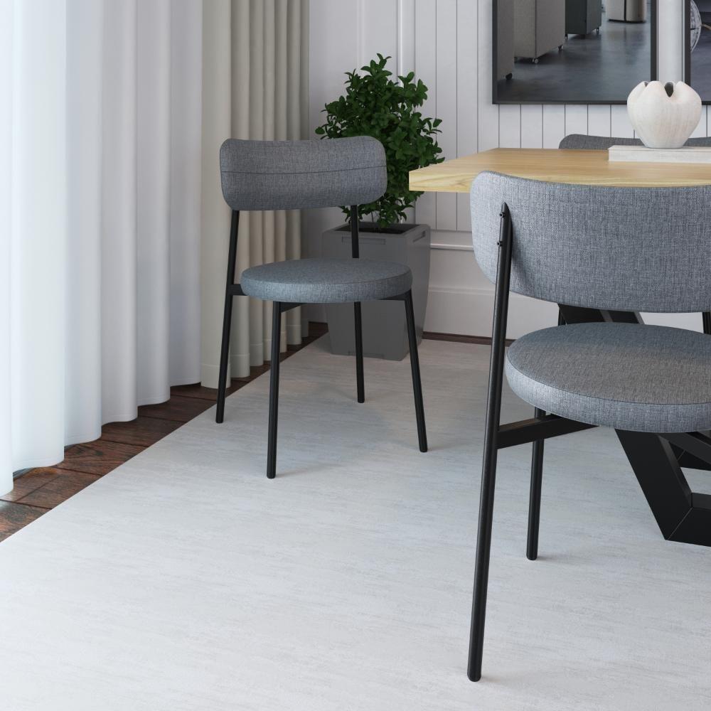 4 Unidades Cadeira Kyta Fixa C/4 Pés 50 X 44,7 X 83,8 Cm. Corriente Cinza Corriente Cinza - 2