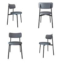 4 Unidades Cadeira Kyta Fixa C/4 Pés 50 X 44,7 X 83,8 Cm. Corriente Cinza Corriente Cinza - 1
