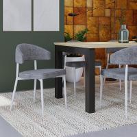 4 Unidades Cadeira Bless Fixa C/4 Pés 53 X 55 X 78cm Pés Brancos. Lautrec Cinza Lautrec Cinza - 2