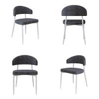 4 Unidades Cadeira Bless Fixa C/4 Pés 53 X 55 X 78cm Pés Brancos. Lautrec Grafite Lautrec Grafite - 1