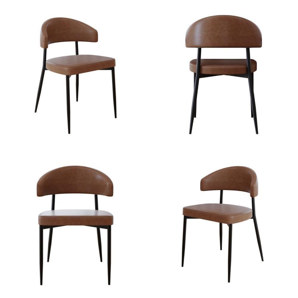 4 Unidades Cadeira Bless Fixa C/4 Pés 53 X 55 X 78cm. Courino Whisky Courino Whisky - 1