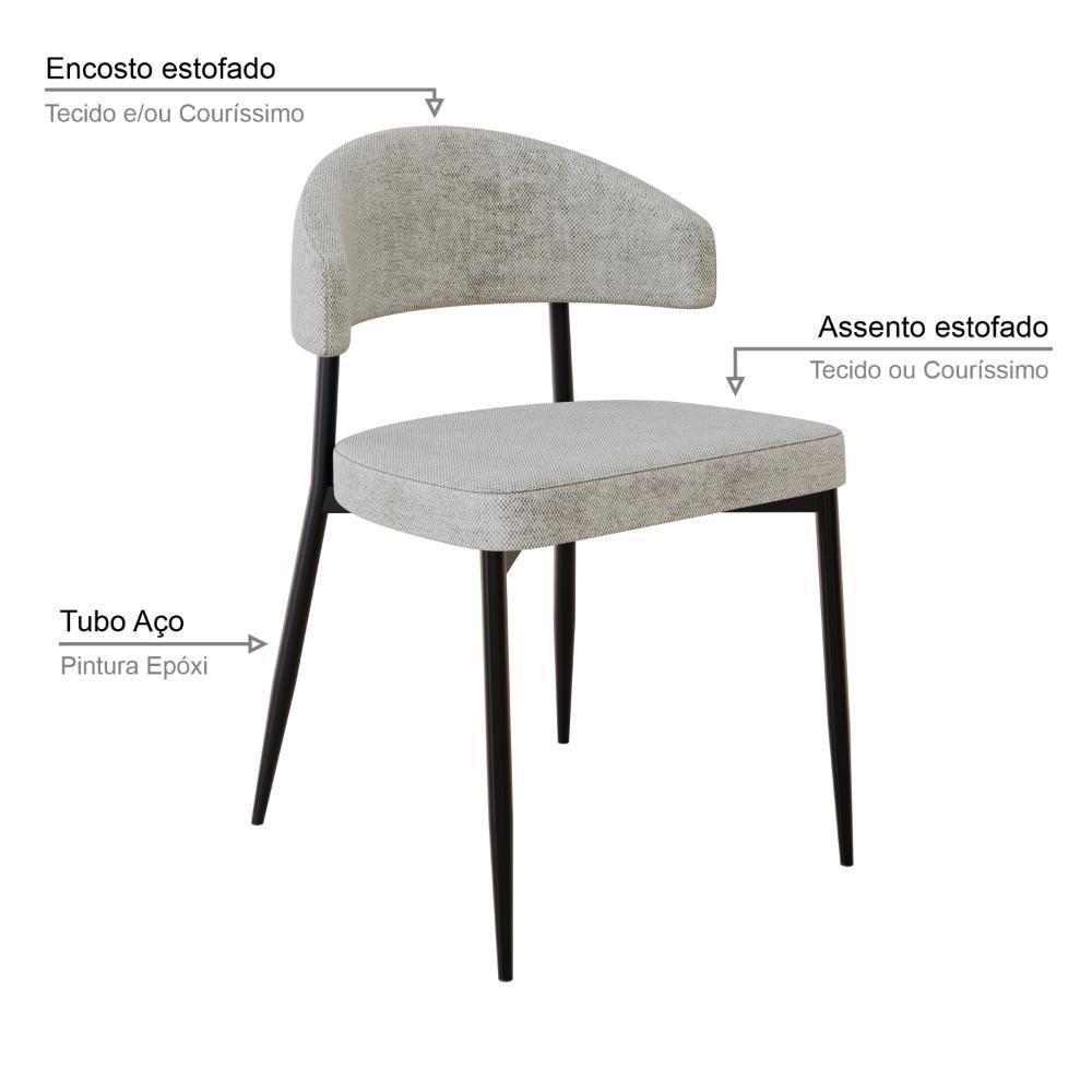 2 Unidades Cadeira Bless Fixa C/4 Pés 53 X 55 X 78cm. Lautrec Off White Lautrec Off White - 3