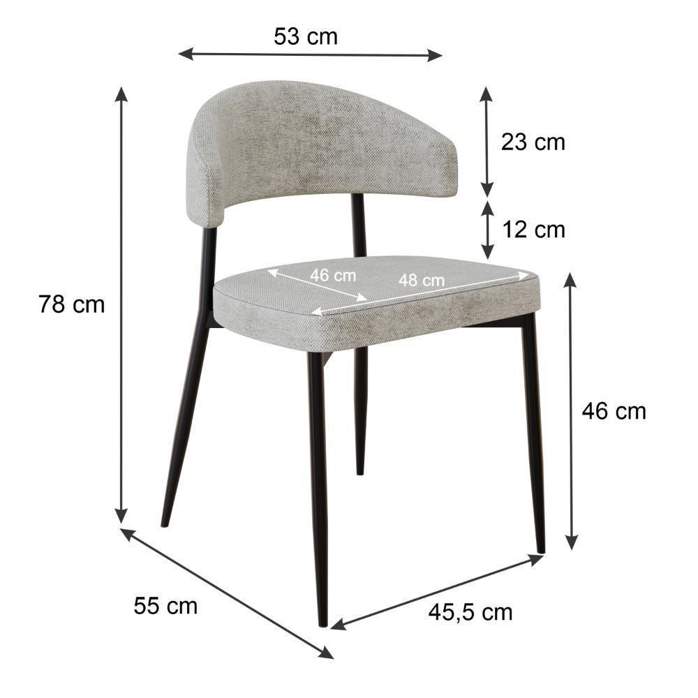 2 Unidades Cadeira Bless Fixa C/4 Pés 53 X 55 X 78cm. Lautrec Off White Lautrec Off White - 6