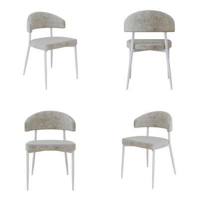 4 Unidades Cadeira Bless Fixa C/4 Pés 53 X 55 X 78cm Pés Brancos. Lautrec Off White Lautrec Off White