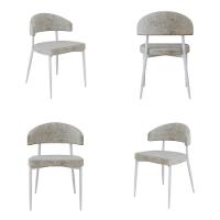 4 Unidades Cadeira Bless Fixa C/4 Pés 53 X 55 X 78cm Pés Brancos. Lautrec Off White Lautrec Off White - 1