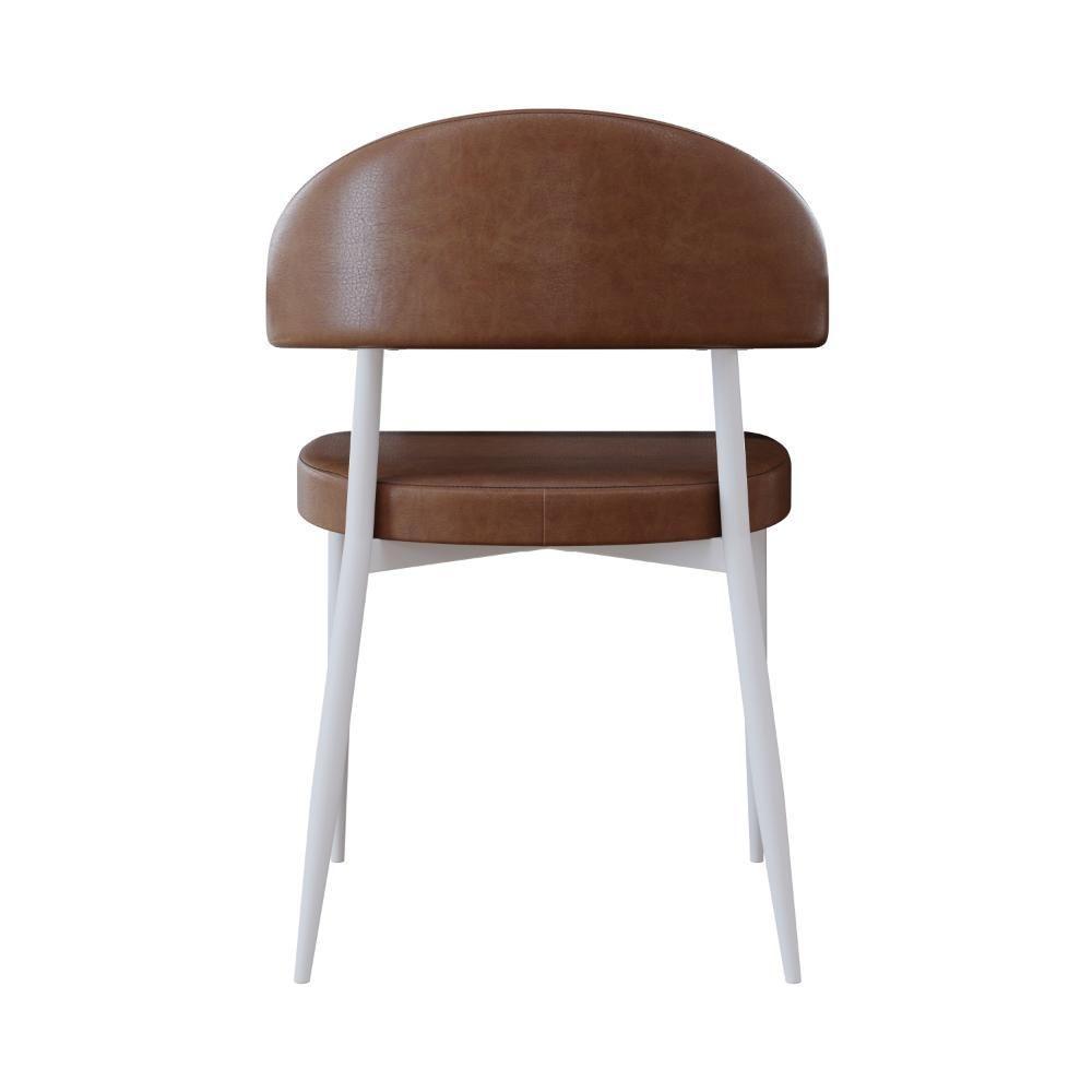 Cadeira Bless Fixa C/4 Pés 53 X 55 X 78cm Pés Brancos. Courino Whisky Courino Whisky - 4