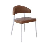 Cadeira Bless Fixa C/4 Pés 53 X 55 X 78cm Pés Brancos. Courino Whisky Courino Whisky - 1