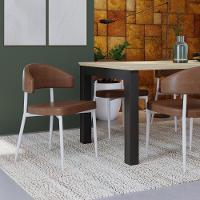 Cadeira Bless Fixa C/4 Pés 53 X 55 X 78cm Pés Brancos. Courino Whisky Courino Whisky - 2