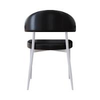 Cadeira Bless Fixa C/4 Pés 53 X 55 X 78cm Pés Brancos. Courino Preto Courino Preto