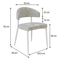 Cadeira Bless Fixa C/4 Pés 53 X 55 X 78cm Pés Brancos. Lautrec Off White Lautrec Off White