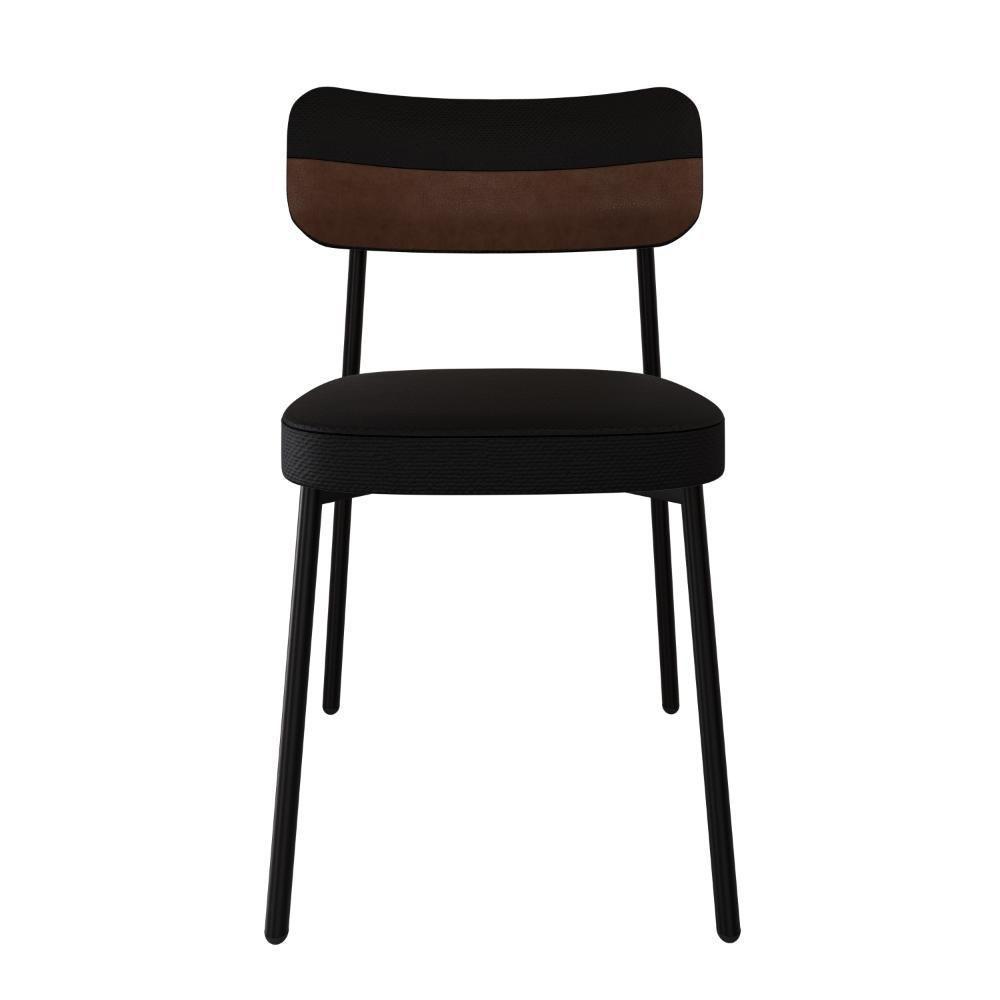 Cadeira Alloa Fixa C/4 Pés 50 X 44,7 X 83,8 Cm C/6 Un. Corriente Preto/courino Whisky Corriente Preto/courino Whisky - 5