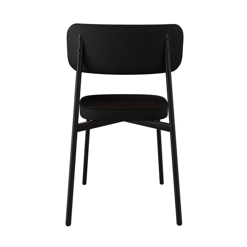 Cadeira Alloa Fixa C/4 Pés 50 X 44,7 X 83,8 Cm C/6 Un. Corriente Preto/courino Café Corriente Preto/courino Café - 6