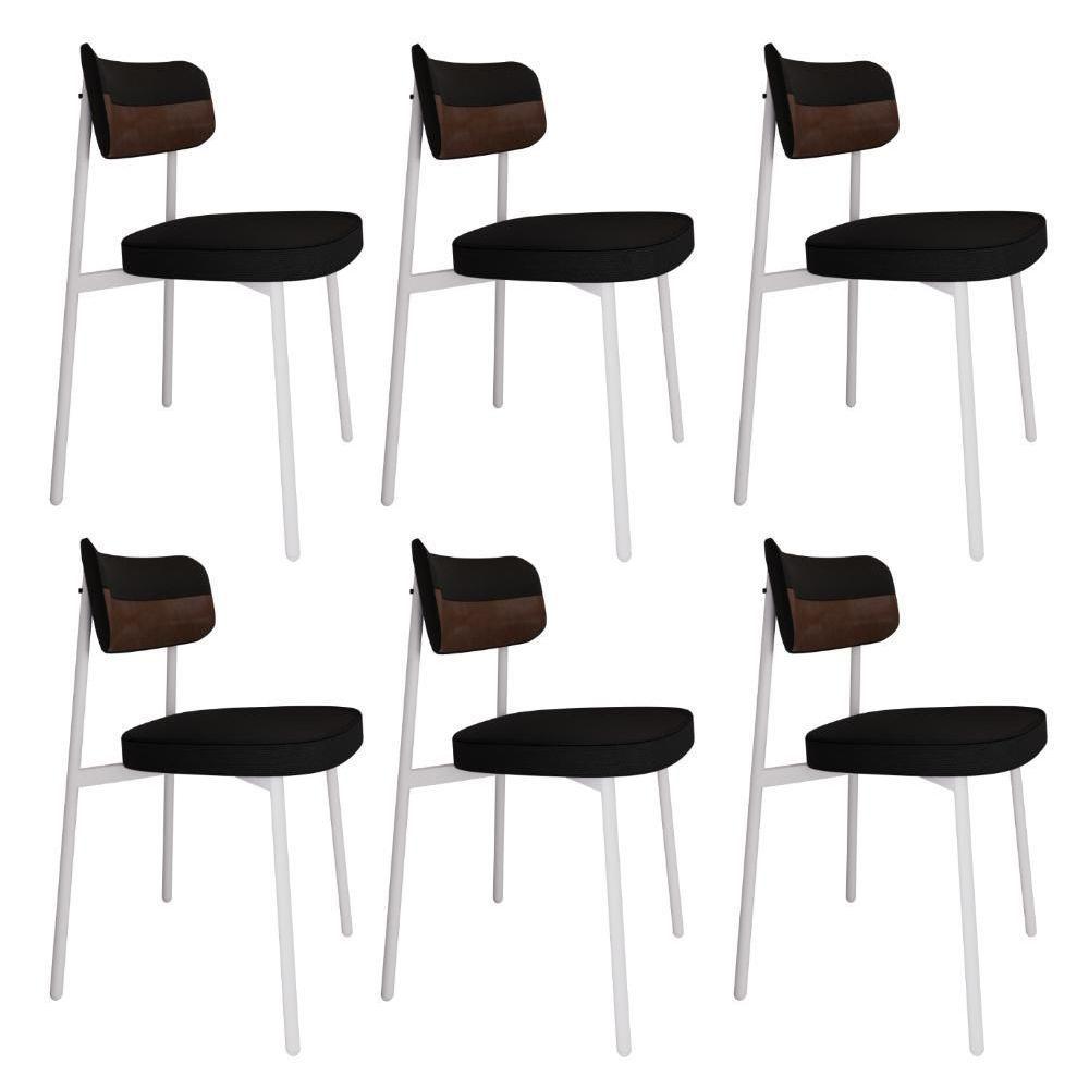 Cadeira Alloa Fixa C/4 Pés 50 X 44,7 X 83,8 Cm C/6 Un. Corriente Preto/courino Whisky Corriente Preto/courino Whisky - 1