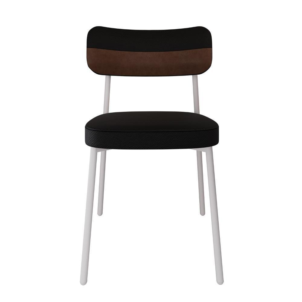 Cadeira Alloa Fixa C/4 Pés 50 X 44,7 X 83,8 Cm C/6 Un. Corriente Preto/courino Whisky Corriente Preto/courino Whisky - 5