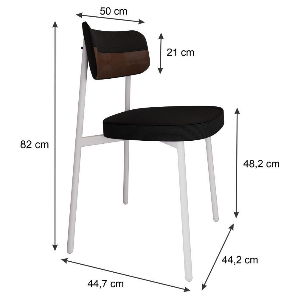 Cadeira Alloa Fixa C/4 Pés 50 X 44,7 X 83,8 Cm C/6 Un. Corriente Preto/courino Whisky Corriente Preto/courino Whisky - 7