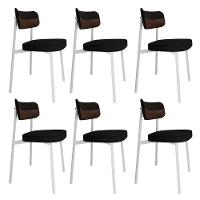 Cadeira Alloa Fixa C/4 Pés 50 X 44,7 X 83,8 Cm C/6 Un. Corriente Preto/courino Whisky Corriente Preto/courino Whisky - 1