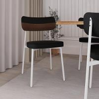 Cadeira Alloa Fixa C/4 Pés 50 X 44,7 X 83,8 Cm C/6 Un. Corriente Preto/courino Whisky Corriente Preto/courino Whisky - 3