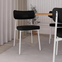 Cadeira Alloa Fixa C/4 Pés 50 X 44,7 X 83,8 Cm C/6 Un. Corriente Preto/courino Preto Corriente Preto/courino Preto - 3