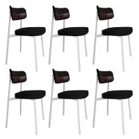 Cadeira Alloa Fixa C/4 Pés 50 X 44,7 X 83,8 Cm C/6 Un. Corriente Preto/courino Café Corriente Preto/courino Café - 1