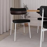 Cadeira Alloa Fixa C/4 Pés 50 X 44,7 X 83,8 Cm C/6 Un. Corriente Preto/courino Café Corriente Preto/courino Café - 3