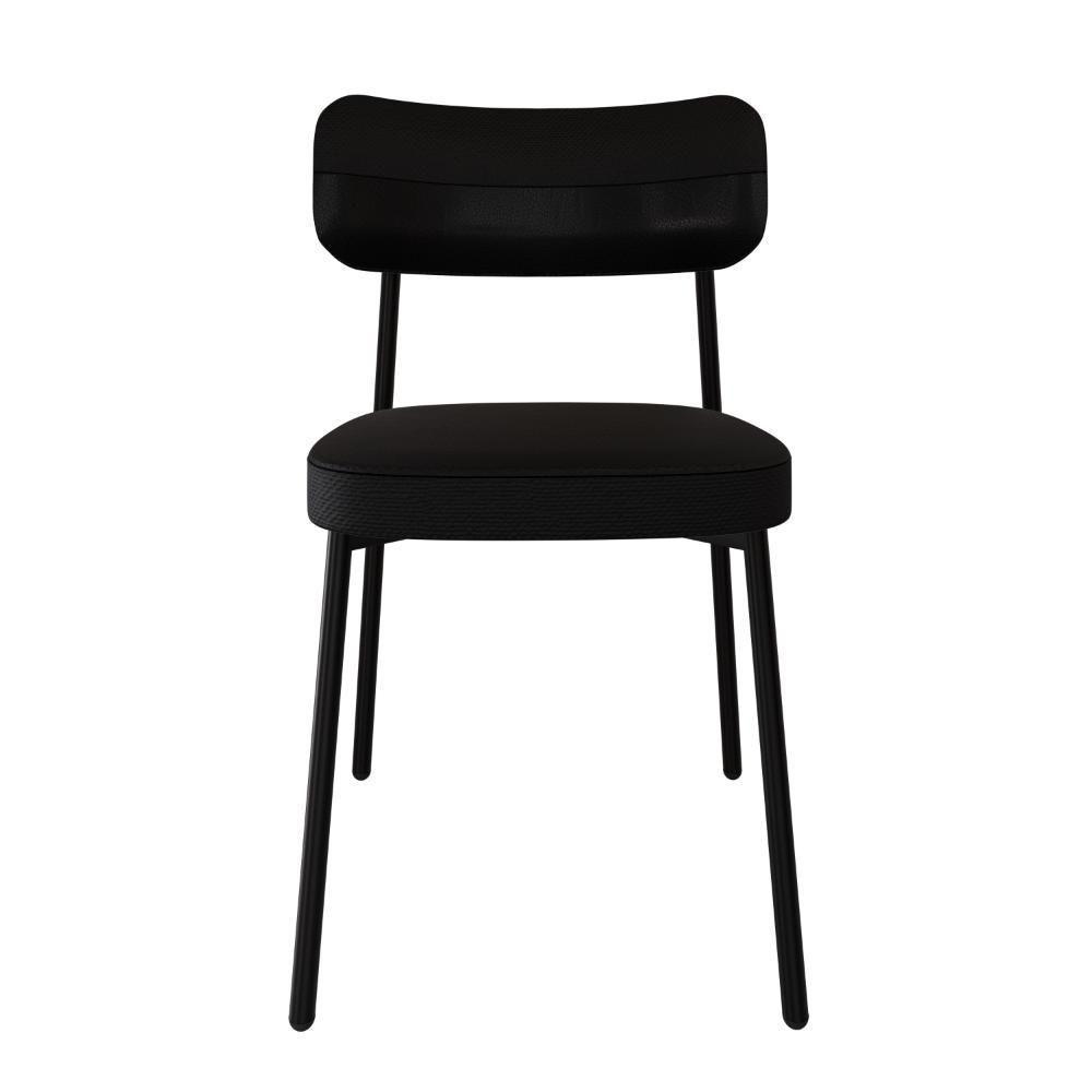 Cadeira Alloa Fixa C/4 Pés 50 X 44,7 X 83,8 Cm C/4 Un. Corriente Preto/courino Preto Corriente Preto/courino Preto - 5