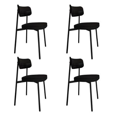 Cadeira Alloa Fixa C/4 Pés 50 X 44,7 X 83,8 Cm C/4 Un. Corriente Preto/courino Preto Corriente Preto/courino Preto