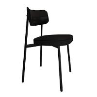 Cadeira Alloa Fixa C/4 Pés 50 X 44,7 X 83,8 Cm C/4 Un. Corriente Preto/courino Preto Corriente Preto/courino Preto - 2