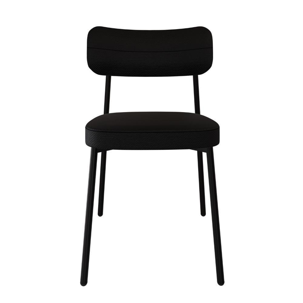 Cadeira Alloa Fixa C/4 Pés 50 X 44,7 X 83,8 Cm C/6 Un. Corriente Preto Corriente Preto - 2