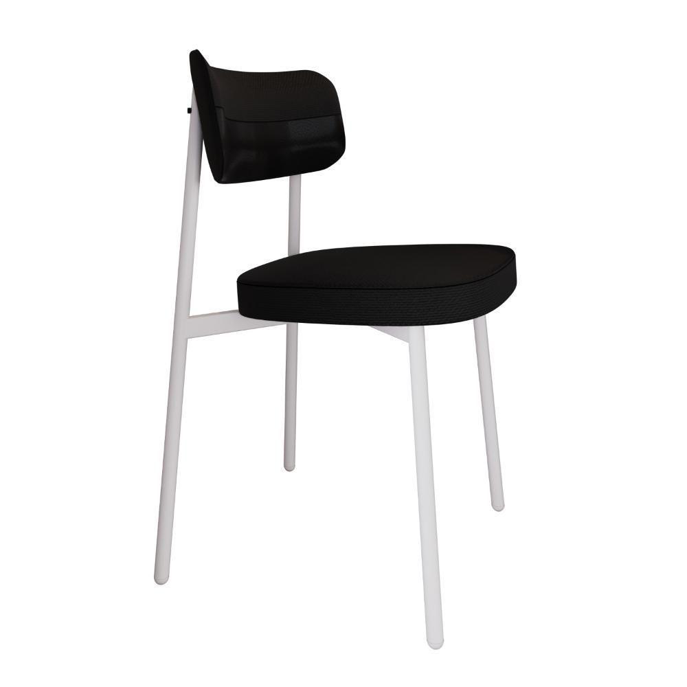 Cadeira Alloa Fixa C/4 Pés 50 X 44,7 X 83,8 Cm C/2 Un. Corriente Preto/courino Preto Corriente Preto/courino Preto - 2