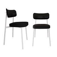 Cadeira Alloa Fixa C/4 Pés 50 X 44,7 X 83,8 Cm C/2 Un. Corriente Preto/courino Preto Corriente Preto/courino Preto - 1