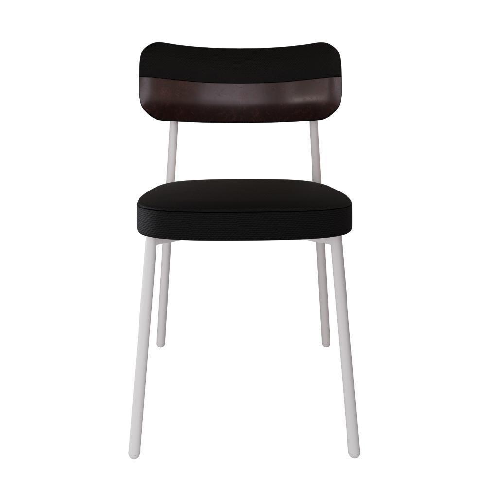 Cadeira Alloa Fixa C/4 Pés 50 X 44,7 X 83,8 Cm C/2 Un. Corriente Preto/courino Café Corriente Preto/courino Café - 5