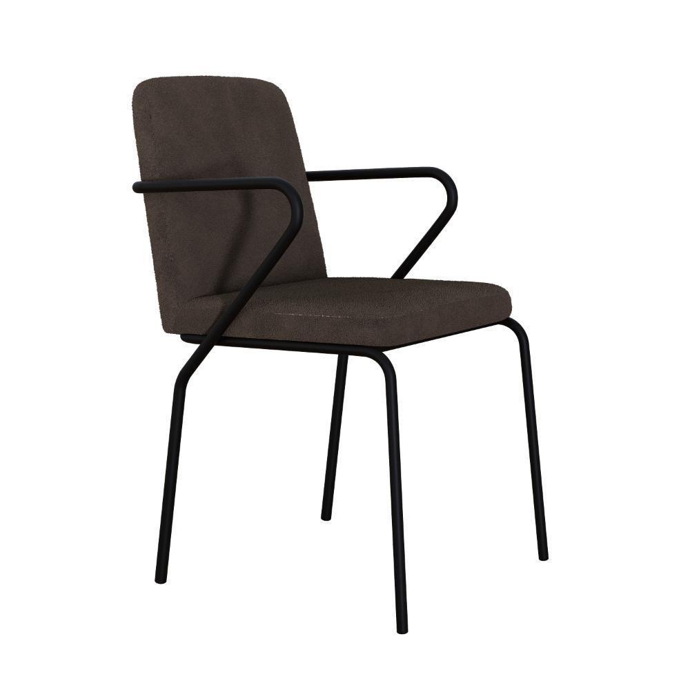 Cadeira Bloom Fixa C/4 Pes C/braco 490x580x850 Mm C/1 Un Boucle Marrom Castor Boucle Marrom Castor - 1