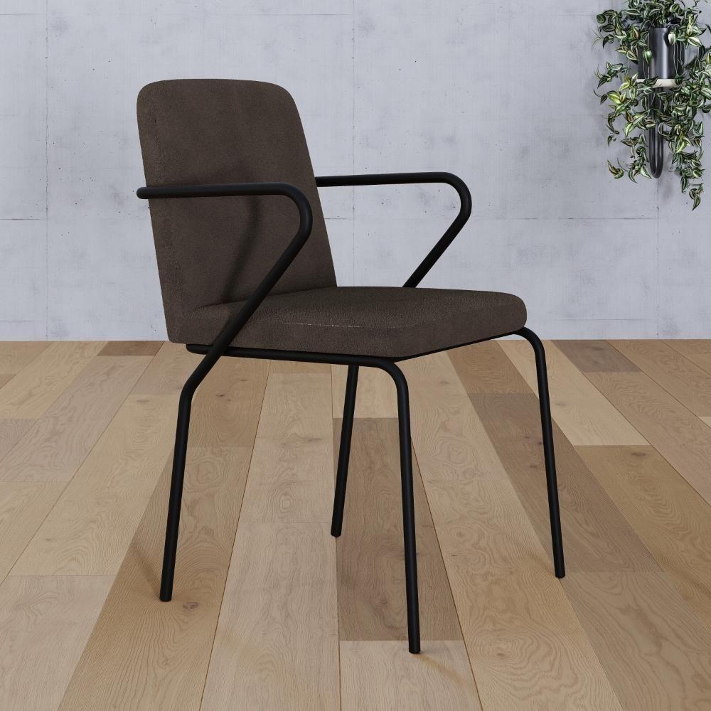 Cadeira Bloom Fixa C/4 Pes C/braco 490x580x850 Mm C/1 Un Boucle Marrom Castor Boucle Marrom Castor - 2