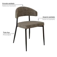 Cadeira Bless Fixa C/4 Pés 53 X 55 X 78cm. Lautrec Marrom Lautrec Marrom - 3