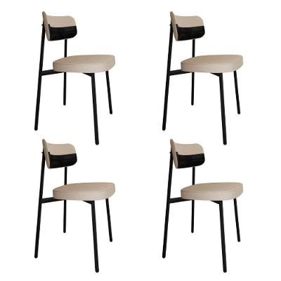 Cadeira Alloa Fixa C/4 Pés 50 X 44,7 X 83,8 Cm C/4 Un. Corriente Areia/courino Preto Corriente Areia/courino Preto
