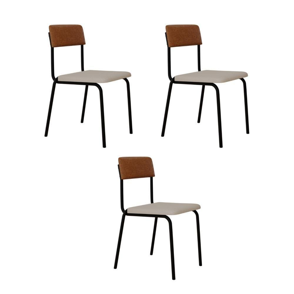 Cadeira Fit Fixa C/4 Pes 475 X 505 X 810 Mm C/3 Un. Crt.palha/courino Caramelo Crt Palha/courino Caramelo - 1