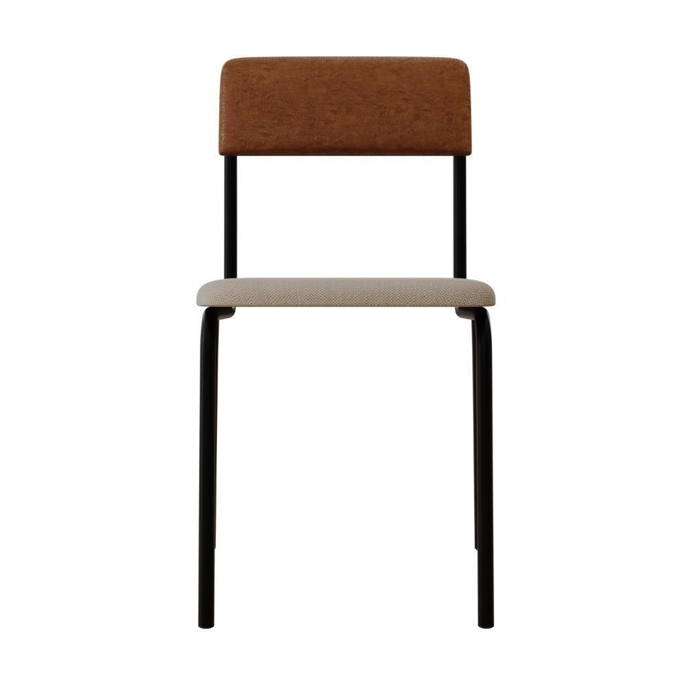 Cadeira Fit Fixa C/4 Pes 475 X 505 X 810 Mm C/3 Un. Crt.palha/courino Caramelo Crt Palha/courino Caramelo - 4