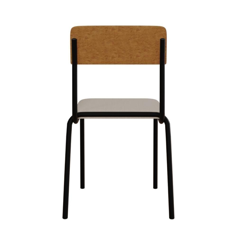 Cadeira Fit Fixa C/4 Pes 475 X 505 X 810 Mm C/3 Un. Crt.palha/courino Caramelo Crt Palha/courino Caramelo - 5